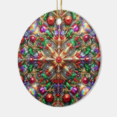 KERST Paarse Geel Rood Groen 3D Keramisch Ornament (Links)