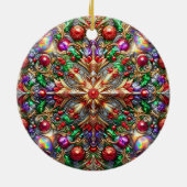 KERST Paarse Geel Rood Groen 3D Keramisch Ornament (Achterkant)