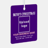 Kerst-Paarse Kerst-kaneelornament Metalen Ornament (Voorkant Rechts)