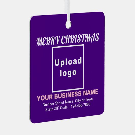 Kerst-Paarse Kerst-kaneelornament Metalen Ornament (Voorkant Rechts)