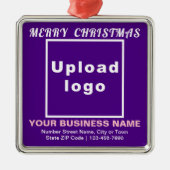 Kerst-Paarse kerstversiering Metalen Ornament (Voorkant)
