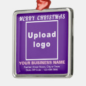 Kerst-Paarse kerstversiering Metalen Ornament (Links)