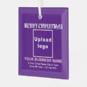 Kerst-Paarse kerstvierkant Glass Ornament (Voorkant links)