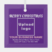 Kerst-Paarse kerstvierkant Glass Ornament (Voorkant)