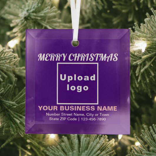 Kerst-Paarse kerstvierkant Glass Ornament (Insitu)