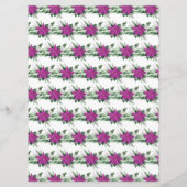 Kerst paarse Poinsettia Bloemen Trouwmenu Menu (Achterkant)