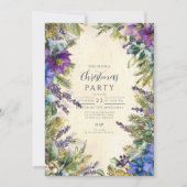 Kerst Paarse Poinsettia Elegance Kaart (Voorkant)