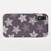 Kerst paarse sneeuwvlok sterren patroon Case-Mate iPhone case (Achterkant (horizontaal))