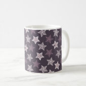 Kerst paarse sneeuwvlok sterren patroon koffiemok (Voorkant rechts)