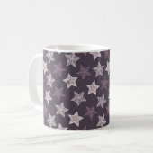 Kerst paarse sneeuwvlok sterren patroon koffiemok (Voorkant links)