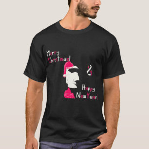 Kerst Paaseiland standbeeld in pixel art T-shirt