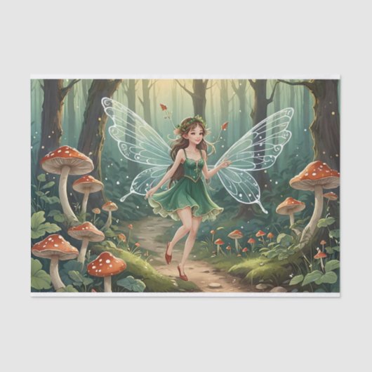 Kerst Paddenstoel Fee Decoupage Tissuepapier (Voorkant)