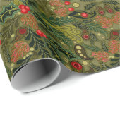 Kerst Paisley Gift Wrap Cadeaupapier (Rol Hoek)