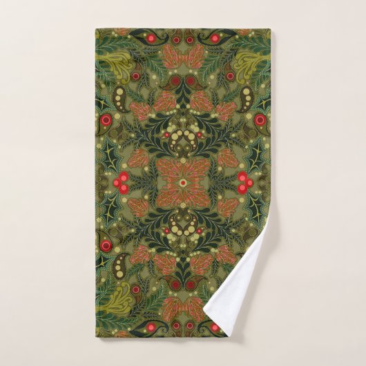 Kerst Paisley Kleurrijk Handdoek (Handdoek)