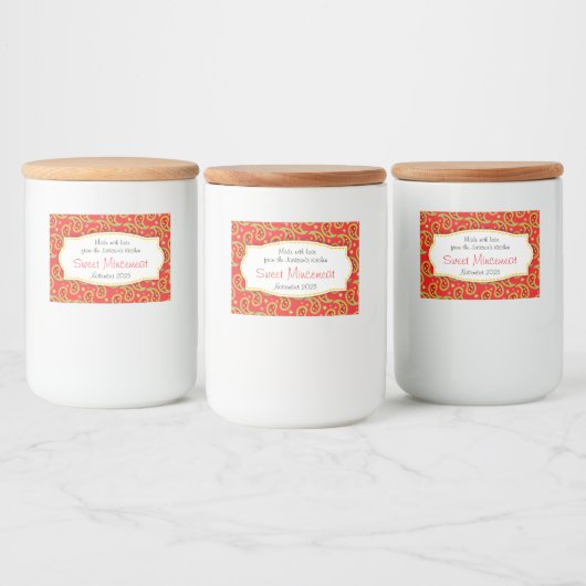 Kerst paisley patroon gehakt etiket (Flessen)