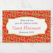 Kerst paisley patroon gehakt etiket (Enkel label)