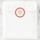 Kerst paisley rood bedrijf vakantie cadeau sticker (Tas)