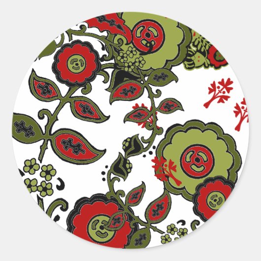 Kerst Paisley Sticker (Voorkant)