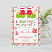 Kerst Pajama Party Elf Vakantie Pajama Party Kaart (Staand voorkant)