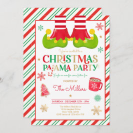 Kerst Pajama Party Elf Vakantie Pajama Party Kaart