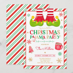 Kerst Pajama Party Elf Vakantie Pajama Party Kaart