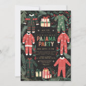Kerst Pajama Party Fun Vakantie Pajama Party Kaart (Voorkant)