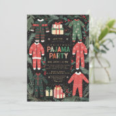 Kerst Pajama Party Fun Vakantie Pajama Party Kaart (Staand voorkant)