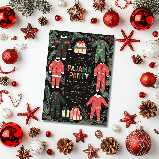 Kerst Pajama Party Fun Vakantie Pajama Party Kaart