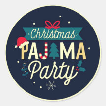 Kerst Pajama Party Leuke Stickers