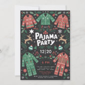 Kerst Pajama Party Schattigee Leuke Kinder Partij Kaart (Voorkant)