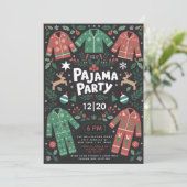 Kerst Pajama Party Schattigee Leuke Kinder Partij Kaart (Staand voorkant)