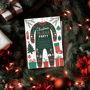 Kerst Pajama Party Vakantie Kinder Partij Kaart