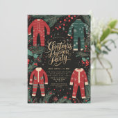 Kerst Pajama Party Vakantie Pajama Elegant Kaart (Staand voorkant)