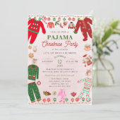 Kerst Pajama Party Waterverf Modern Kaart (Staand voorkant)