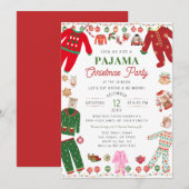 Kerst Pajama Party Waterverf Modern Kaart (Voorkant / Achterkant)