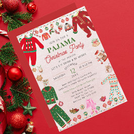 Kerst Pajama Party Waterverf Modern Kaart