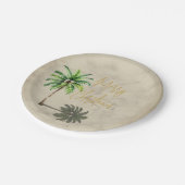 Kerst Palm Elegant Goud Vrolijk Papieren Bordje (Gekanteld)