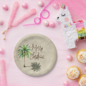 Kerst Palm Elegant Merry Papieren Bordje (Feest)