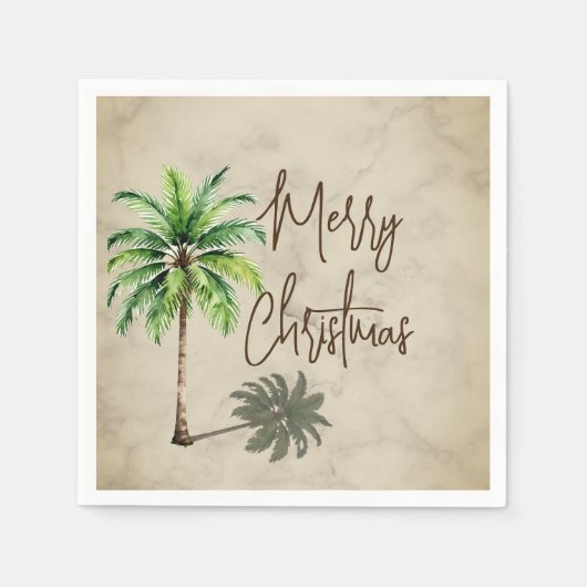 Kerst Palm Elegant Merry Servet (Voorkant)