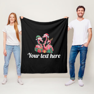 Kerst Palm Flamingo Persoonlijke Kerstlichten Fleece Deken