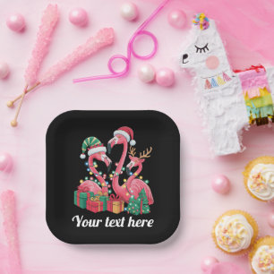 Kerst Palm Flamingo Persoonlijke Kerstlichten Papieren Bordje