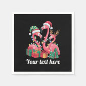 Kerst Palm Flamingo Persoonlijke Kerstlichten Servet (Voorkant)