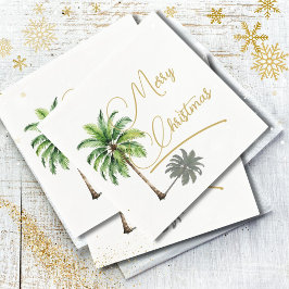 Kerst Palm Goud Elegant Vrolijk Servet