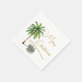 Kerst Palm Goud Elegant Vrolijk Servet (Hoek)