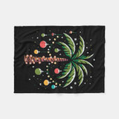Kerst Palm Kokosnoot Tree Xmas Trocal Vrouwen Mann Fleece Deken (Voorkant (Horizontaal))