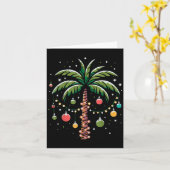 Kerst Palm Kokosnoot Tree Xmas Trocal Vrouwen Mann Kaart (Gele Bloem)