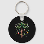 Kerst Palm Kokosnoot Tree Xmas Trocal Vrouwen Mann Sleutelhanger (Voorkant)