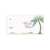Kerst Palm Tree Gift Label (Voorkant)