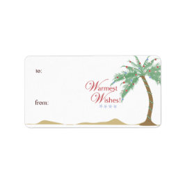 Kerst Palm Tree Gift Label