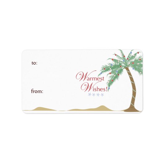 Kerst Palm Tree Gift Label (Voorkant)